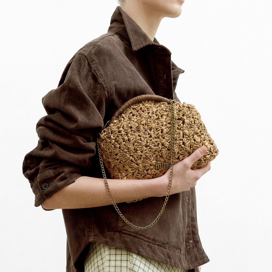 Bolso de rafia CUEVA camel...