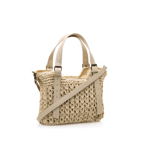 Bolso de mano/bandolera HILO beige...