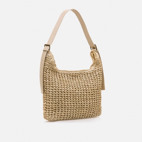 Bolso de hombro HORA beige Mustang