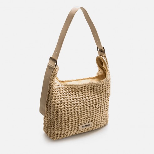 Bolso de hombro HORA beige Mustang