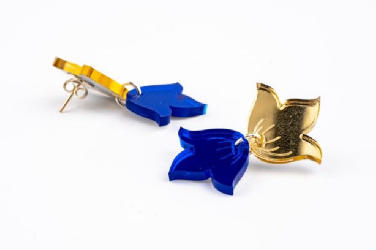 PENDIENTES TULIPA AZUL