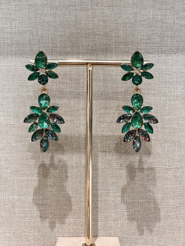Pendientes cristal verde 32114