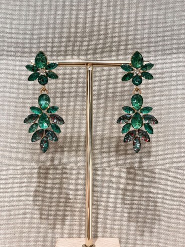 Pendientes cristal verde 32114