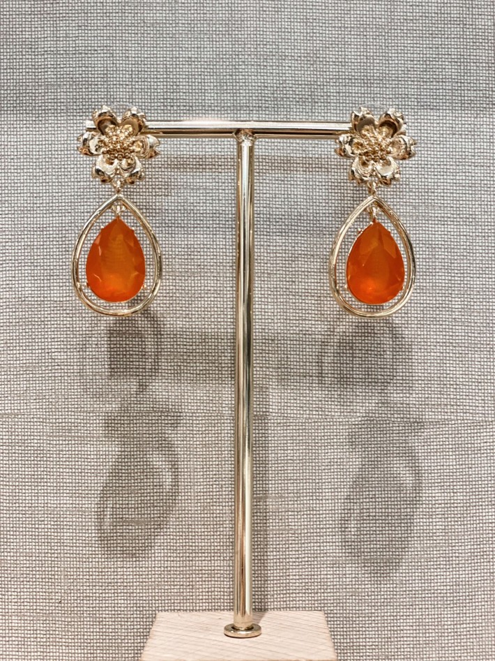 Pendientes lágrima naranja