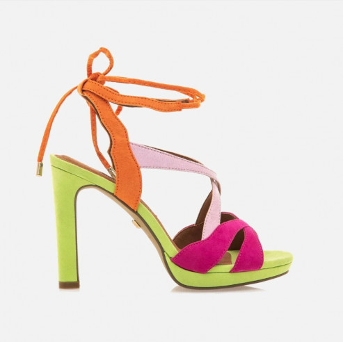 SANDALIAS DE TACON ACALA MULTICOLOR...