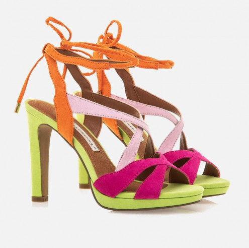 SANDALIAS DE TACON ACALA MULTICOLOR...