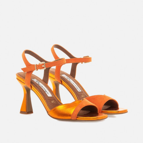 SANDALIAS DE TACON NUIN NARANJA...