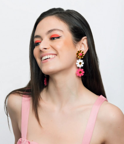 PENDIENTES NEON FLOWERS ROSA LOLAILAS