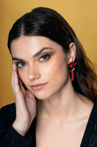 PENDIENTES JADE ROJO LOLAILAS