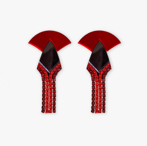 PENDIENTES JADE ROJO LOLAILAS