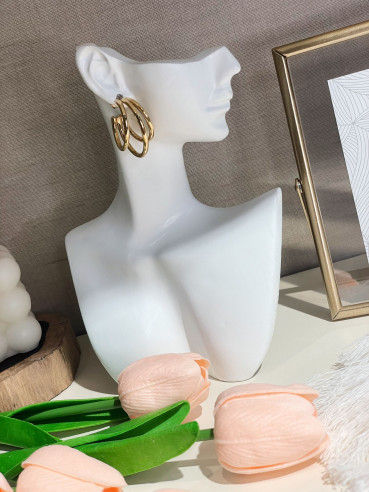 Pendientes de Acero Triple Gold