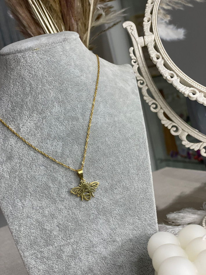 Colgante de Acero Bee Gold
