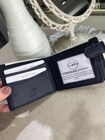 CARTERA DE HOMBRE PIEL 28017 AZUL MARINO