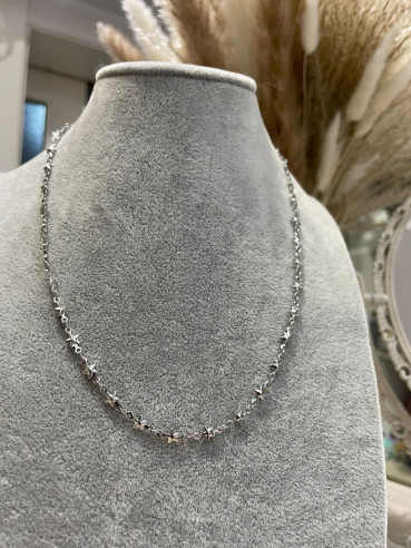 Colgante de Acero Estrellas Plateado