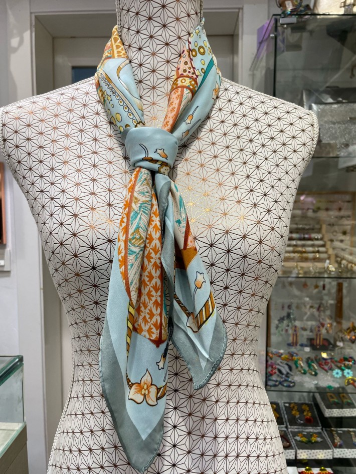 Pañuelo estampado Turquesa