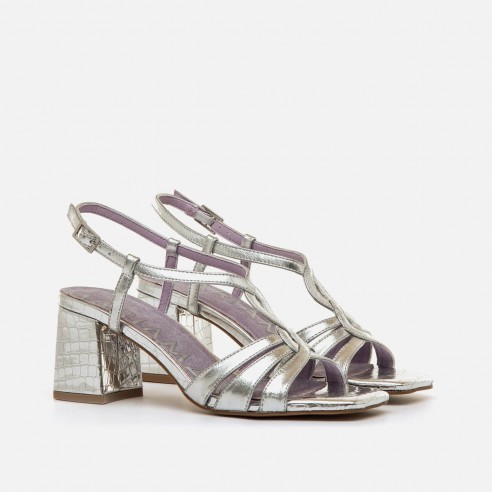 Sandalias de tacón WOODIT plata...